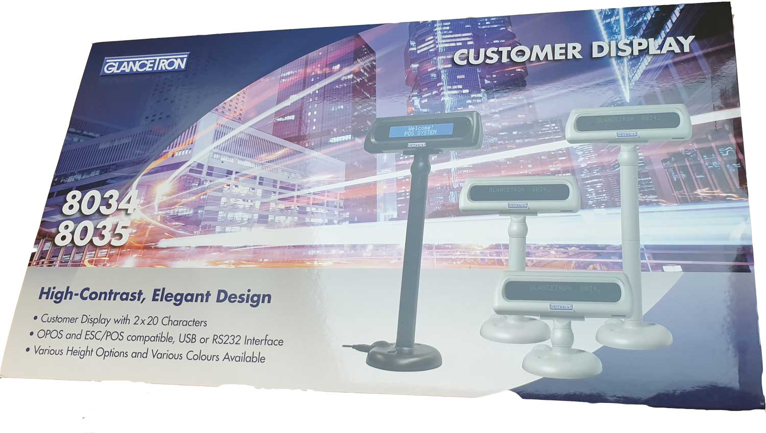 Kundendisplay Glancetron 8034 Kit RS232 black 2x20 Kundendisplay Glancetron 8034 Kit RS232 black 2x20